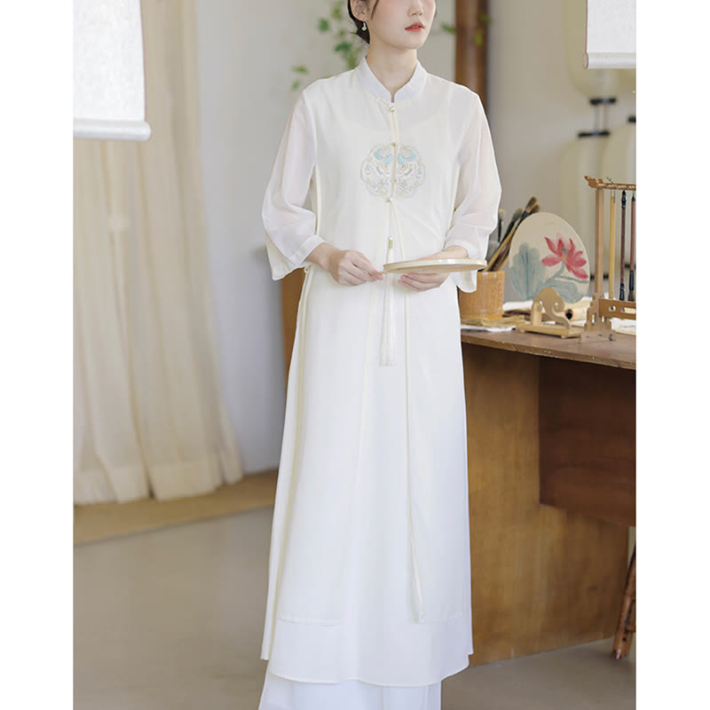 fig Ｌondon morning LINEN chinois dress fig London morning LINEN chinois dress - メルカリ