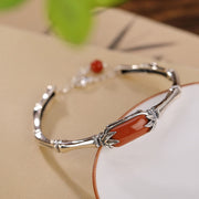 Buddha Stones 925 Sterling Silver Red Agate Bamboo Pattern Calm Bracelet Ring Jewelry Set (Extra 30% Off | USE CODE: FS30) - image 4