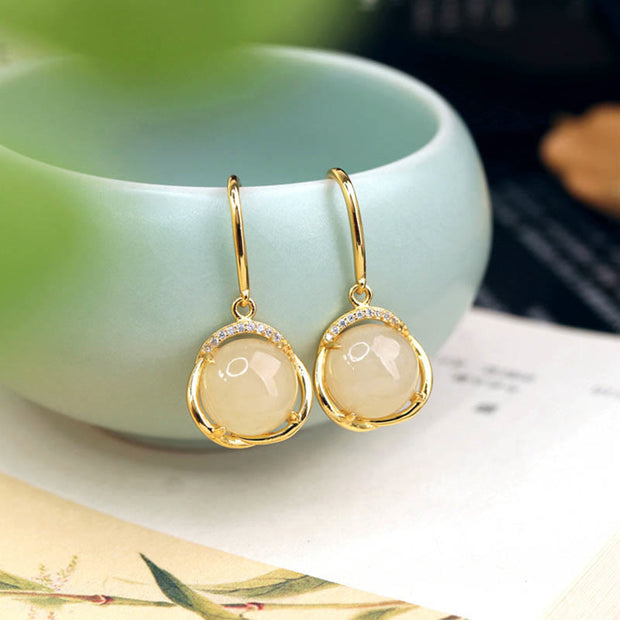 Buddha Stones 925 Sterling Silver Natural Hetian White Jade Cyan Jade Protection Earrings (Extra 35% Off | USE CODE: FS35) - image 1