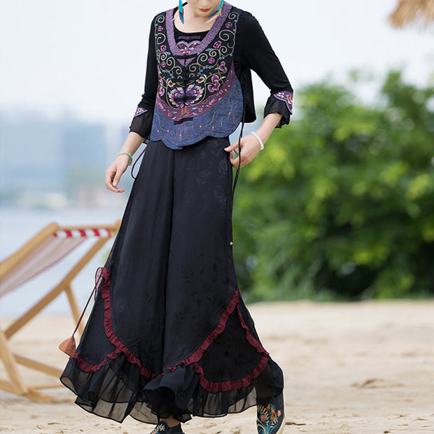 Buddha Stones Vintage Frog-Button Embroidery Purple Flower Tang Suit Design Sleeveless Vest (Extra 30% Off | USE CODE: FS30) - image 7