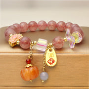 Buddha Stones Natural Strawberry Quartz Fu Character Pumpkin Charm Positive Bracelet (Extra 35% Off | USE CODE: FS35) - image 4