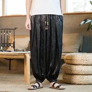 Buddha Stones Dragon Pattern Loose Men's Harem Pants With Pockets