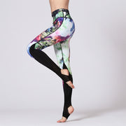 Buddha Stones Rose Peony Flower Print Design Sports Fitness Yoga Leggings Women's Yoga Pants