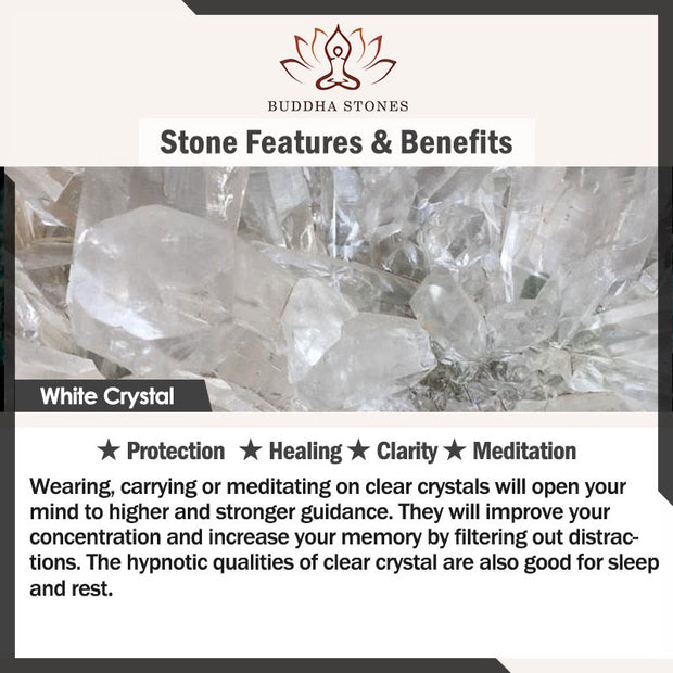Buddha Stones Various Gravel Crystals White Crystal Blue Crystal Protection Bracelet