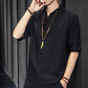 Buddha Stones Casual Summer Half Sleeve Shirt Cotton Men Clothing - image 15