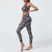 Buddha Stones Rose Lines Tiger Leopard Print Sports Fitness High Waist Leggings Women's Yoga Pants With Pockets