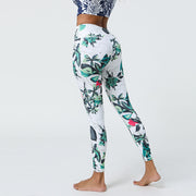 Buddha Stones Flowers Leaves Dandelions Pineapples Print Sports Fitness High Waist Leggings Women's Yoga Pants