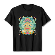 Buddha Stones Butterfly Lotus Buddha-Inspired Tee T-shirt