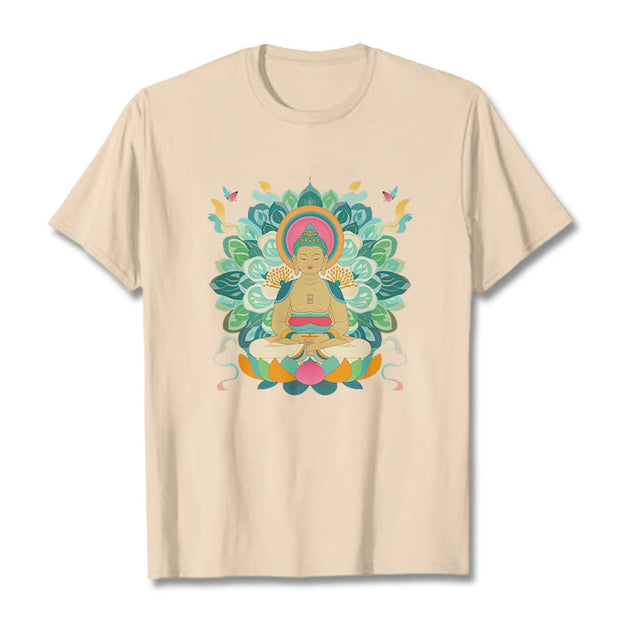 Buddha Stones Butterfly Lotus Buddha-Inspired Tee T-shirt