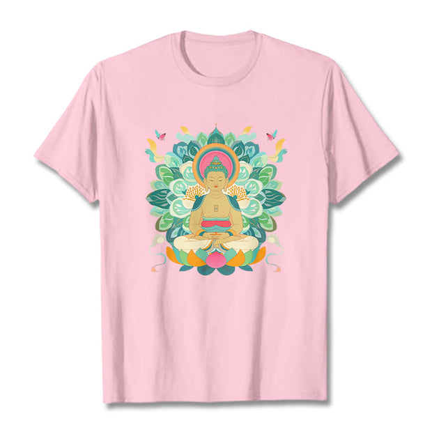 Buddha Stones Butterfly Lotus Buddha-Inspired Tee T-shirt