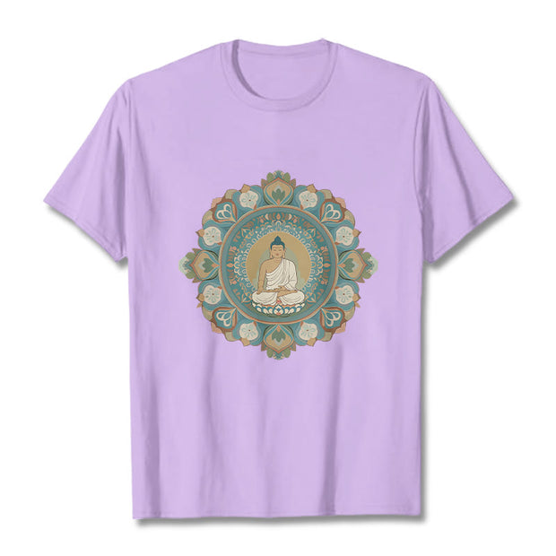 Buddha Stones Mandala Flower Buddha Tee T-shirt