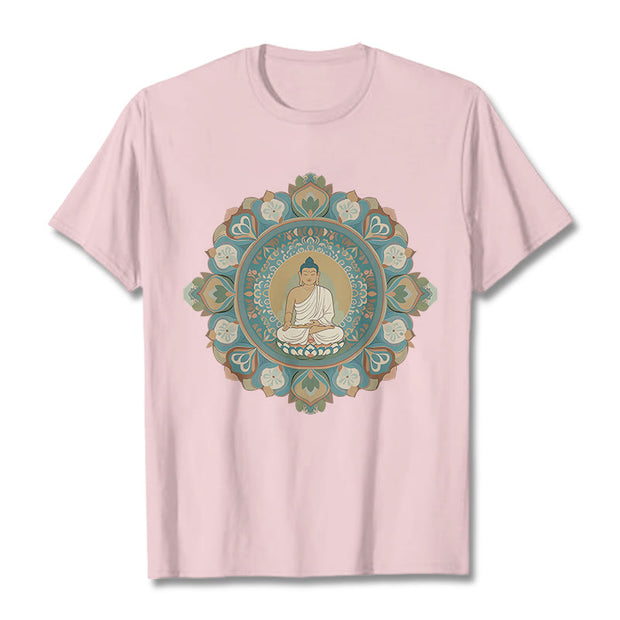 Buddha Stones Mandala Flower Buddha Tee T-shirt