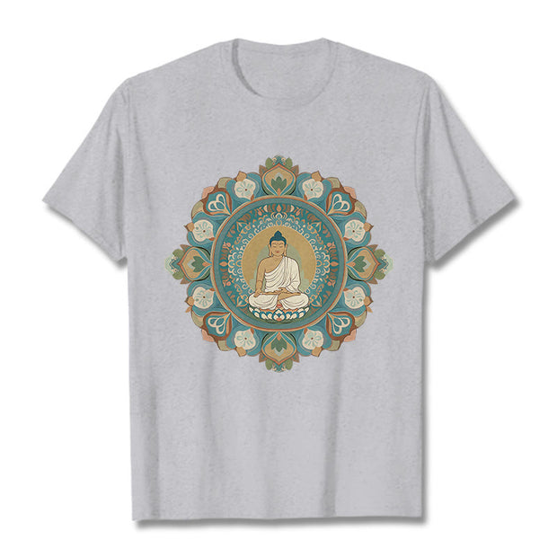 Buddha Stones Mandala Flower Buddha Tee T-shirt