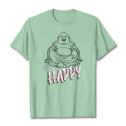 Buddha Stones BE HAPPY Laughing Buddha Tee T-shirt