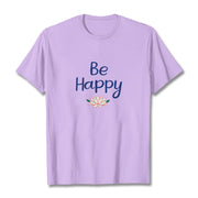 Buddha Stones Be Happy Lotus Tee T-shirt