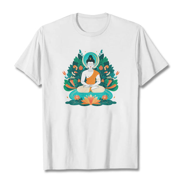 Buddha Stones Flower Grass Lotus Bodhisattva Tee T-shirt