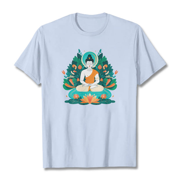 Buddha Stones Flower Grass Lotus Bodhisattva Tee T-shirt