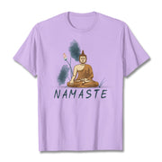 Buddha Stones NAMASTE Buddha Lotus Leaf Tee T-shirt