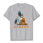 Buddha Stones NAMASTE Buddha Lotus Leaf Tee T-shirt