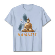 Buddha Stones NAMASTE Buddha Lotus Leaf Tee T-shirt