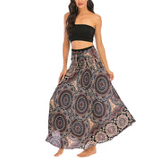 Buddha Stones Two Style Wear Bohemian Mandala Flower Lace-up Skirt Dress