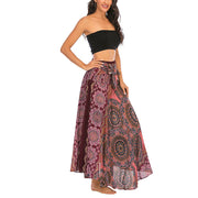 Buddha Stones Two Style Wear Bohemian Mandala Flower Lace-up Skirt Dress