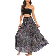 Buddha Stones Two Style Wear Bohemian Mandala Flower Lace-up Skirt Dress