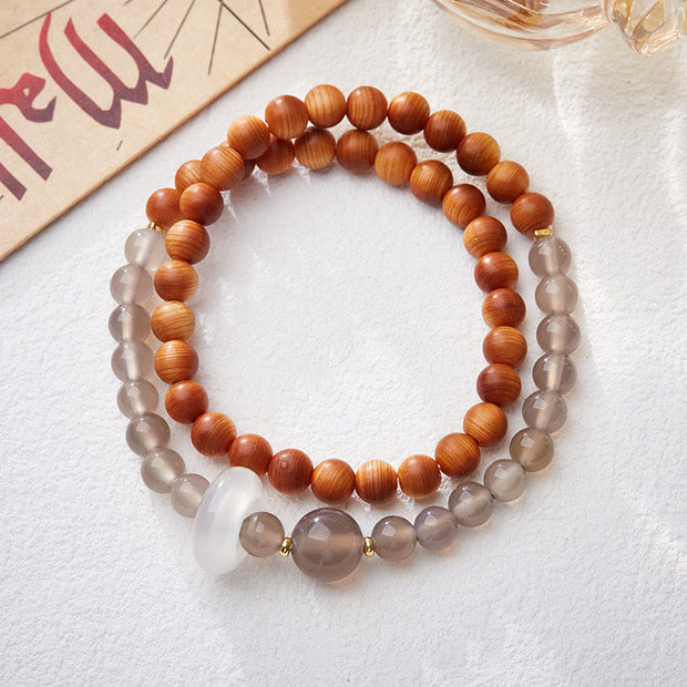 FREE Today: Refreshing The Mind Thuja Sutchuenensis Gray Agate Bracelet