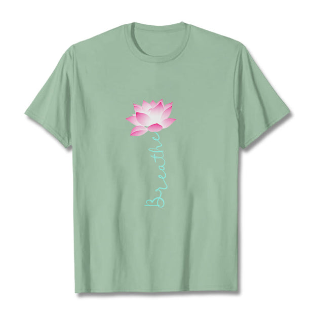 Buddha Stones BREATHE Lotus Tee T-shirt