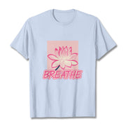 Buddha Stones BREATHE Pink Lotus Flower Tee T-shirt