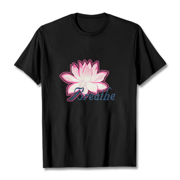 Buddha Stones BREATHE Lotus Flower Tee T-shirt