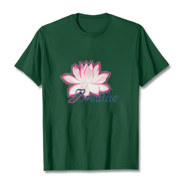 Buddha Stones BREATHE Lotus Flower Tee T-shirt