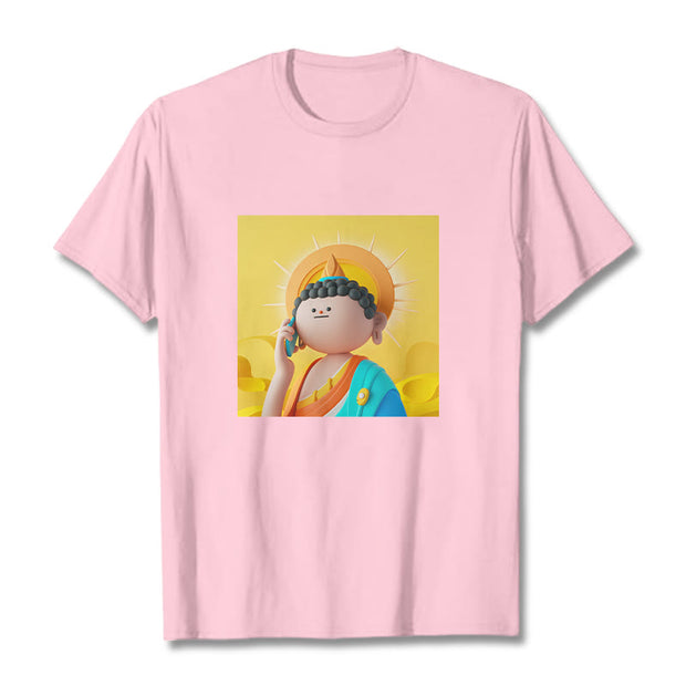 Buddha Stones Buddha Picks Up The Phone Tee T-shirt