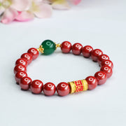 FREE Today: Spiritual Blessings Natural Cinnabar Green Agate Om Mani Padme Hum Bracelet