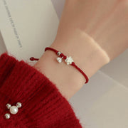 FREE Today: Purity And Enlightenment Handmade Lotus Flower Braid Red Rope Bracelet