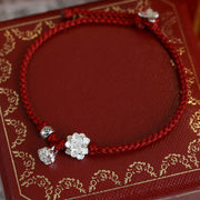 FREE Today: Purity And Enlightenment Handmade Lotus Flower Braid Red Rope Bracelet