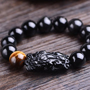 FREE Today: Strength And Protection Natural Black Obsidian PiXiu Tiger's Eye Bracelet FREE FREE 9