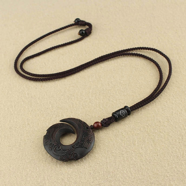 FREE Today: One's Luck Improves Design Ebony Wood Sandalwood Necklace Pendant