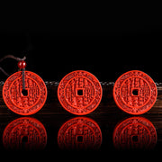 FREE Today: Protect Safety Natural Cinnabar Mountain Ghosts Spend Money Bagua Necklace Pendant