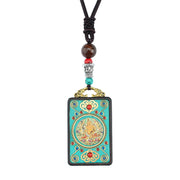 FREE Today: Attracting Wealth Tibet God Of Wealth Money Tree Golden Phoenix Thangka Ebony Necklace Pendant