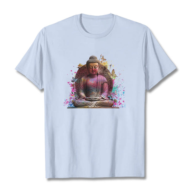 Buddha Stones Butterfly Meditation Buddha Tee T-shirt