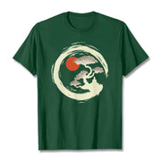 Buddha Stones Red Sun Pine Zen Circle Meditation Buddha Tee T-shirt