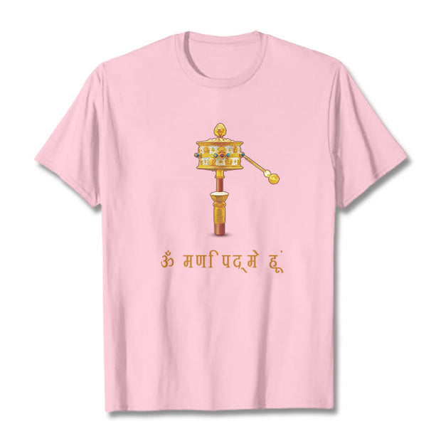 Buddha Stones Sanskrit OM NAMAH SHIVAYA Prayer Wheel Tee T-shirt