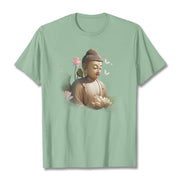 Buddha Stones Lotus Butterfly Meditation Buddha Tee T-shirt