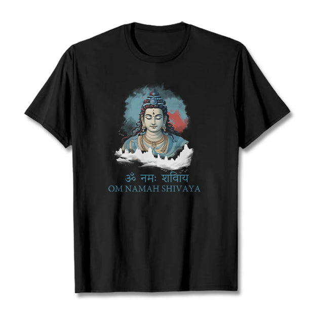 Buddha Stones Sanskrit OM NAMAH SHIVAYA Colorful Clouds Tee T-shirt