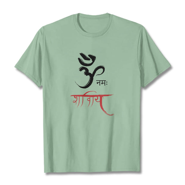 Buddha Stones OM NAMAH SHIVAYA Mantra Sanskrit Tee T-shirt