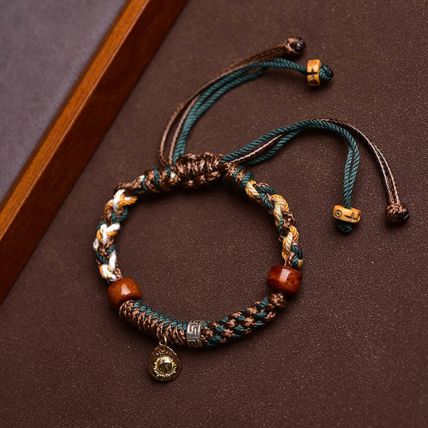 Buddha Stones Tibetan Camel Bone Yak Bone Luck Rope Bracelet