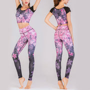 Buddha Stones Lotus Cherry Blossom Gradient Peacock Print Lycra Fabric Fitness Leggings Women's Yoga Pants