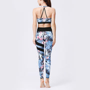 Buddha Stones Flower Petal Leaves Print Sports Exercise Fitness High Waist Leggings Women's Yoga Pants