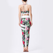 Buddha Stones Flower Petal Leaves Print Sports Exercise Fitness High Waist Leggings Women's Yoga Pants